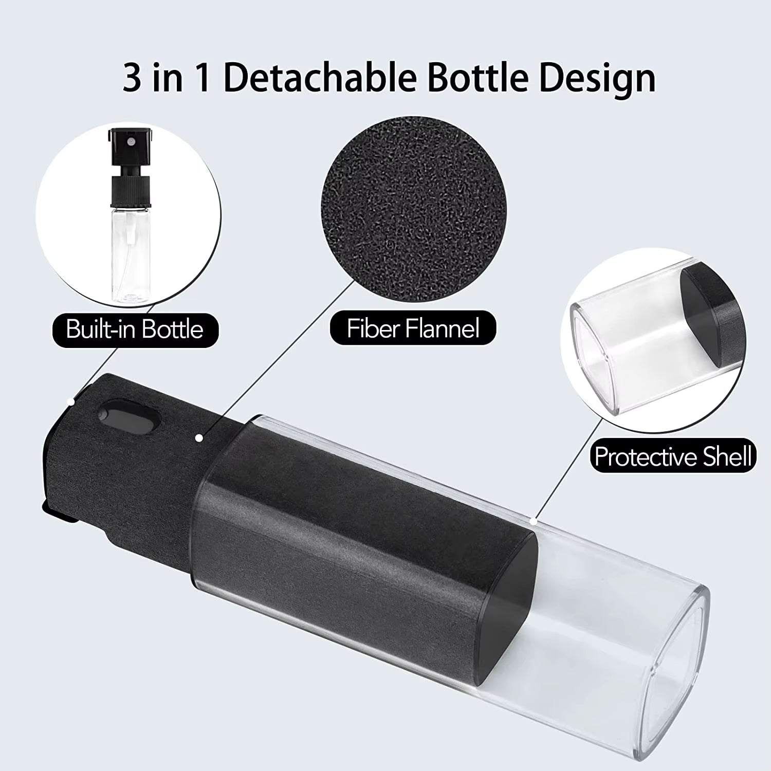 2 in 1 Phone Screen Cleaner Spray Portable Tablet Mobile Phone Touch Screen Cleaner Microfiber Cloth Set Glass Cleaning Artifact