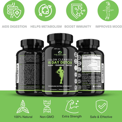 15-Day Colon Cleanse Detox for Weight Loss, Metabolism Booster Gut Health 30Ct