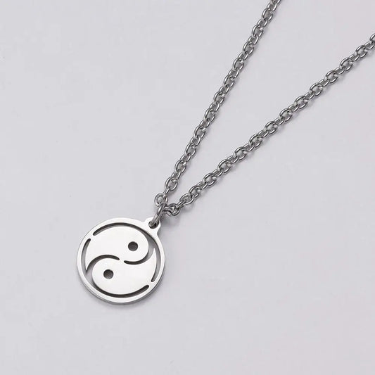 Men Necklace Stainless Steel Necklace Women Men Simple Long Chain Rectangular Pendant Necklace Statement Couples Choker Gifts